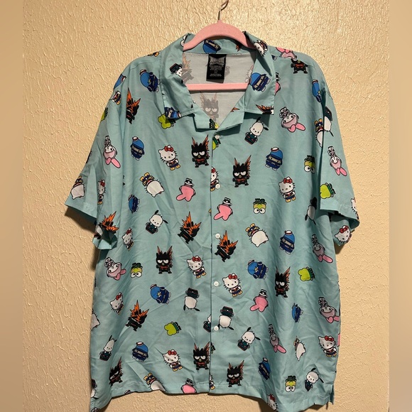 Hello Kitty Tops - SANRIO HELLO KITTY & FRIEND‎ Button Down Shirt Size XXL